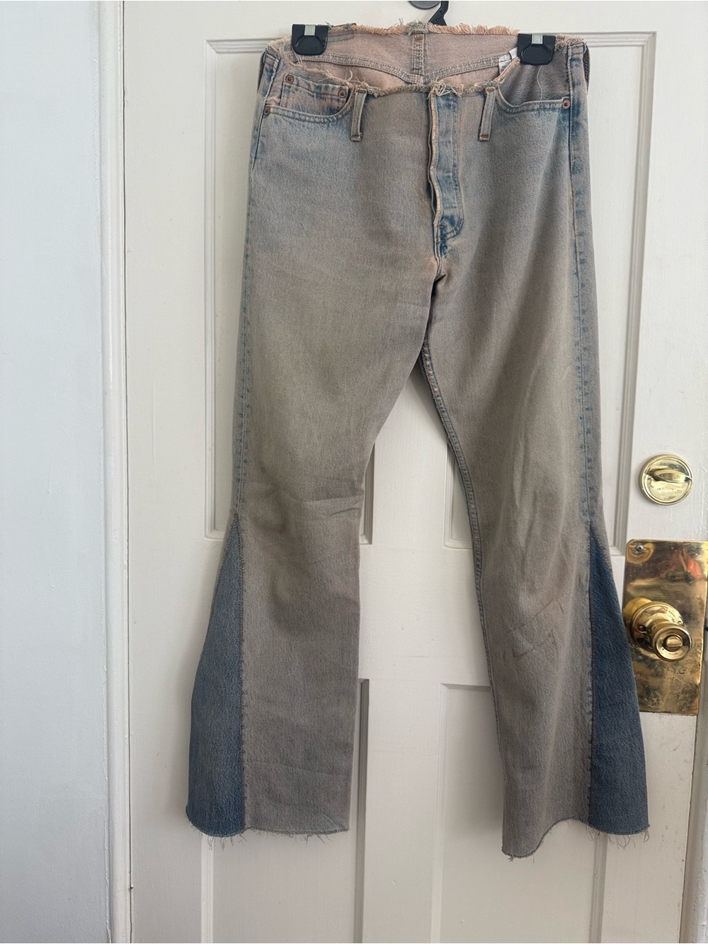 Custom Miss Vintage  Two-Tone Washed Levi Denim Jeans